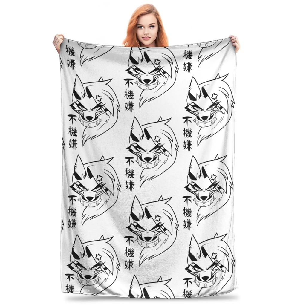 Loona Wolf Flannel Throw Blanket for Home Travel  Warm Bedroom Quilt Soft Cozy Plaid Design Perfect Gift Idea for Any Occasion