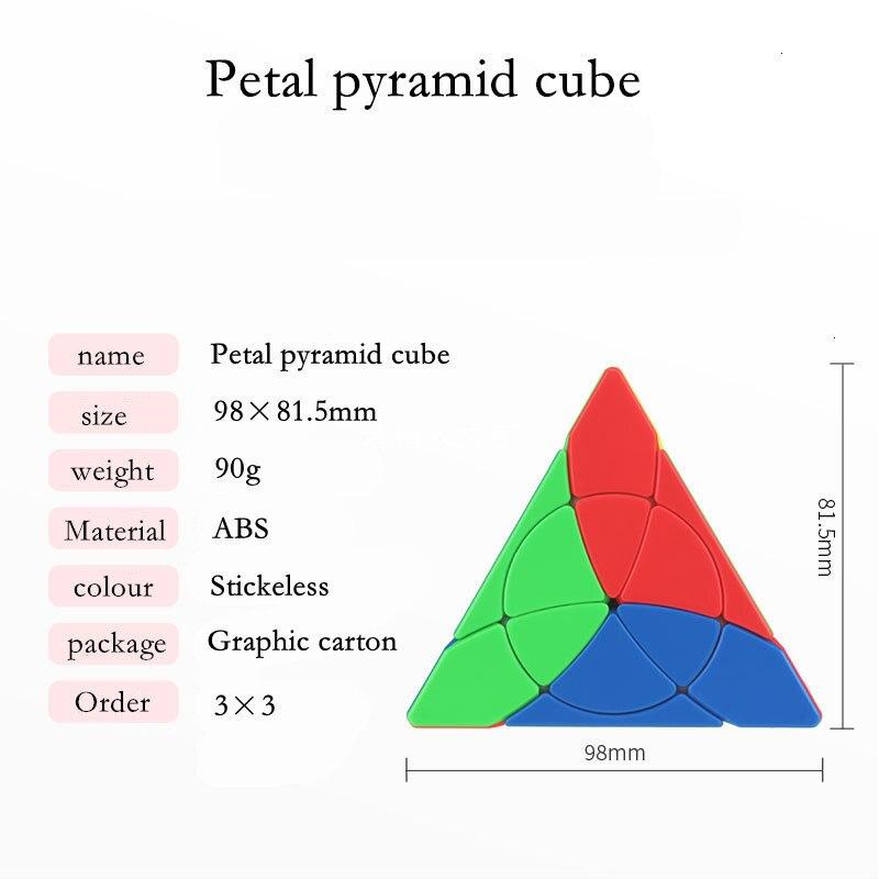 Yj Neo Cube Yongjun Petal Pyramid Leaf Magic Cubes Stickerless Pyraminx Cubo Magic Speed Puzzle Cube Обучающие игрушки Spinner 