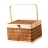 Bamboo Woven Basket Gift Packing Empty Chinese Styles Decorative with Foldable Handle