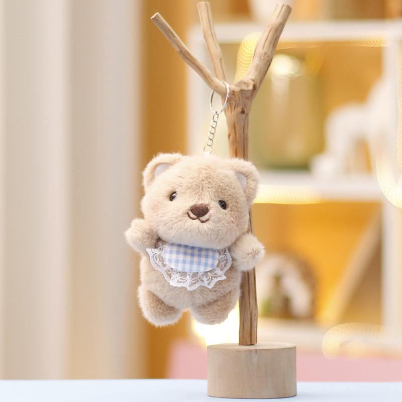 Charming Bear In Belly Wrap Plush Toy Lovable Fluffy Keychain Charm For Bags