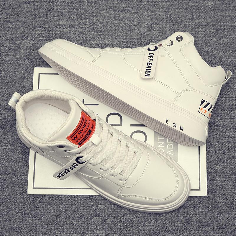 High-top Men's Shoes Summer Breathable 2025 Sports and Leisure Korean Version Trendy Versatile Men's Little White Flat Shoes Trendy Shoes