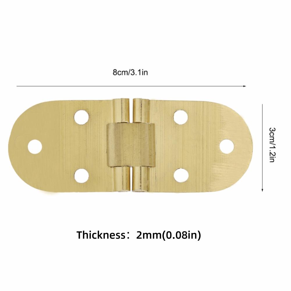 2pcs Round Edge Drop Leaf Hinge 80x30mm Flap Hinge Solid Hinge Folding Table