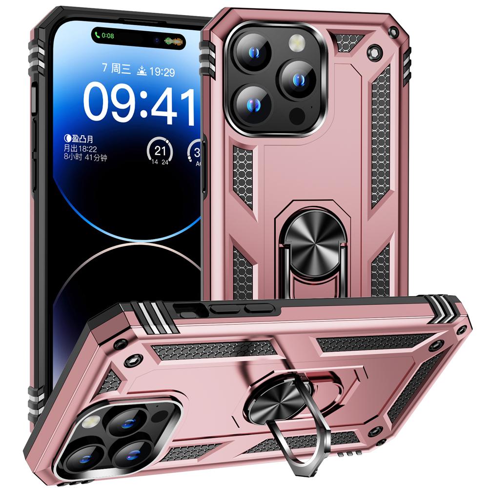 Heavy Duty Protective Case for Samsung Galaxy Note 20 Ultra 10 Plus 9 8 with 360° Rotatable Metal Ring Kickstand