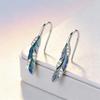 925 Sterling Silver Earrings For Women Trendy Geometric Blue Feather Earring Jewelry Prevent Allergy Party Gift Accessories