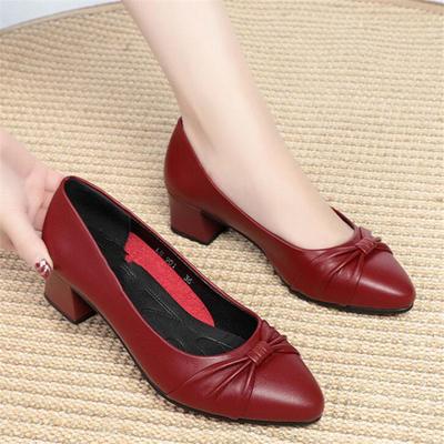 Женские стильные туфли-лодочки из натуральной кожи с круглым носком и квадратным каблуком, женские повседневные черные удобные туфли для офиса и работы