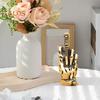 1/2/3Pcs Mini Brass Middle Finger Figurine Golden Hand Gesture Statue Sculpture Home Office Living Room Bookshelf Desktop Decoration Ornament Gag