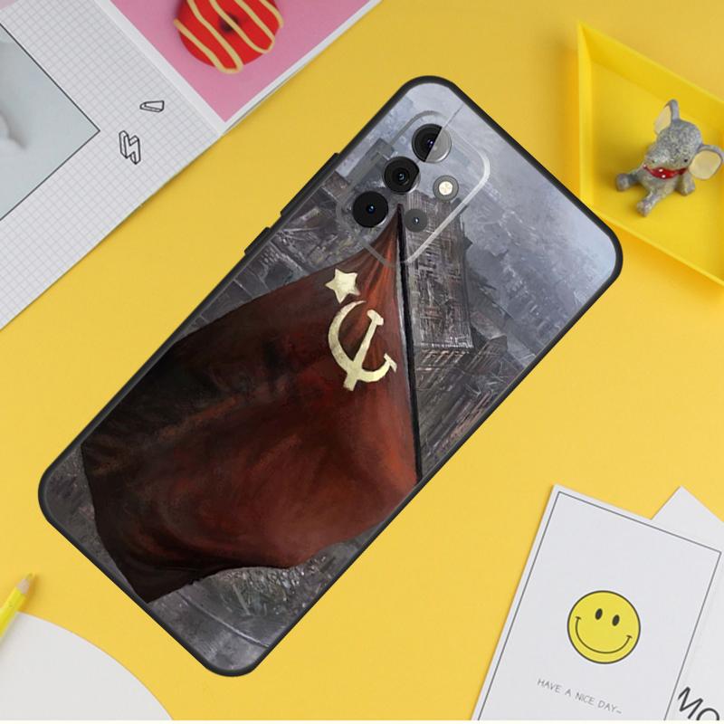 Флаг СССР Советский Союз Чехол для Samsung Galaxy A34 A35 A14 A15 A25 A53 A33 A13 A52 A32 A12 A51 A71 A54 A55 Чехол
