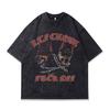 Heavy Weight Cotton Short-Sleeved T-Shirt High-Quality Digital Direct Injection Printing Half-Sleeved Washed Vintage T-Shirt