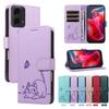 Magnetic Wallet Flip Case for Motorola Moto G04 G04S G05 G13 G23 G24 G32 G34 G45 G53 G54 G73 G85 5G | Cute Cat Embossed Design