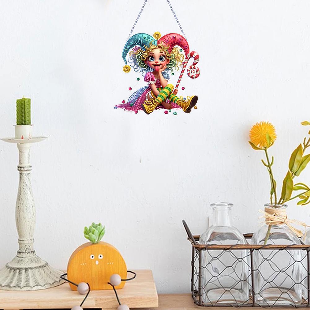 2D Flat DIY Hanging Diamond Art Kits Double-sided Printing Rhinestone Diamond Art Window Pendants Wall Decor for Home & Windows