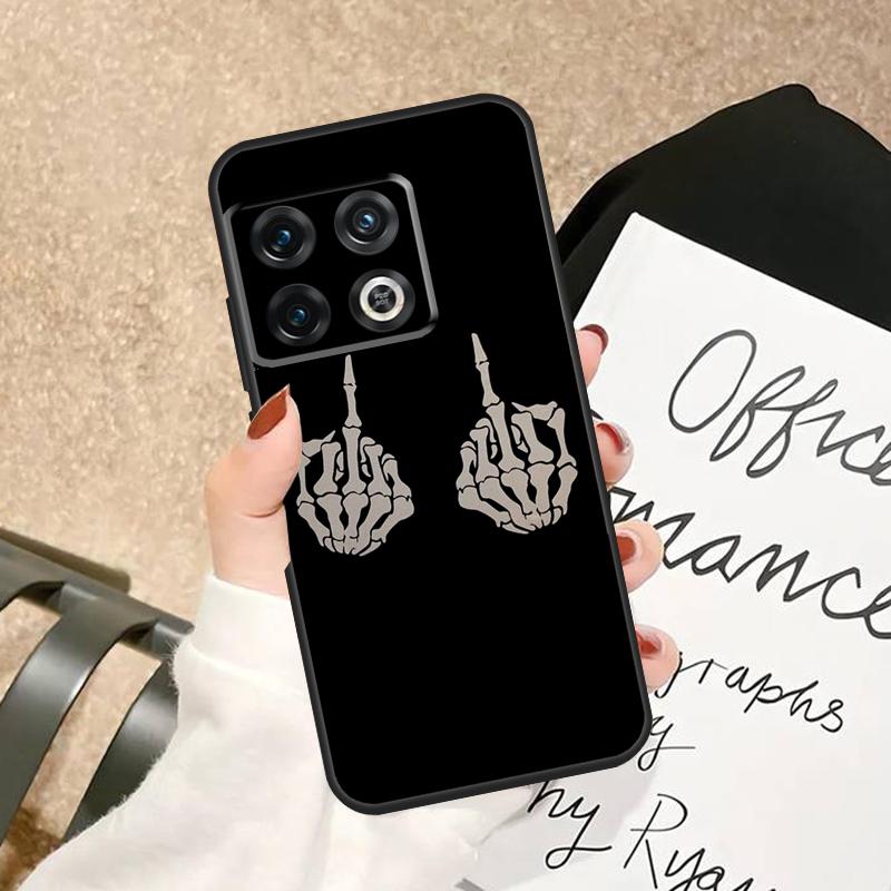 Чехол 'Скелет Средний палец' для OnePlus 15 R 12 12R 13T 13 13R 11 10 Pro 10T 8T Nord 5 CE 2 3 4 Lite N20 N30