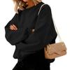 Women's Fashion Long Sleeve Solid Color Round Neck Loose Pullover Sweater Top