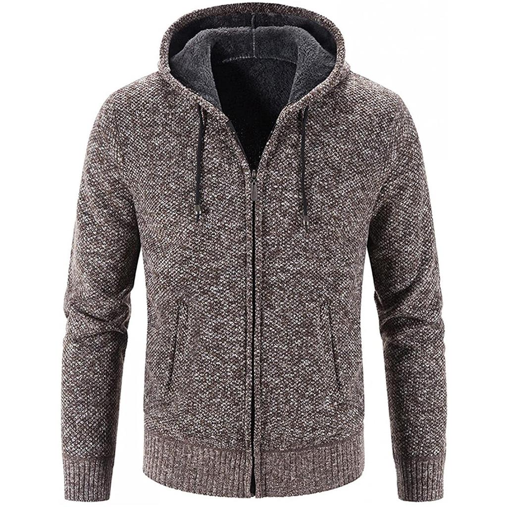 Мужская мода для отдыха с длинными рукавами, теплые однотонные куртки с капюшоном, топы