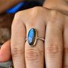 Solid 925 Sterling Silver Blue Labradorite Gemstone Ring, Statement Ring, Women Ring, Handmade Jewelry, Ring For Sale
