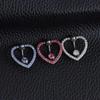 Rhinestones Stainless Steel Hollow Belly Piercing Love Navel Ring Belly Button Ring Body Jewelry