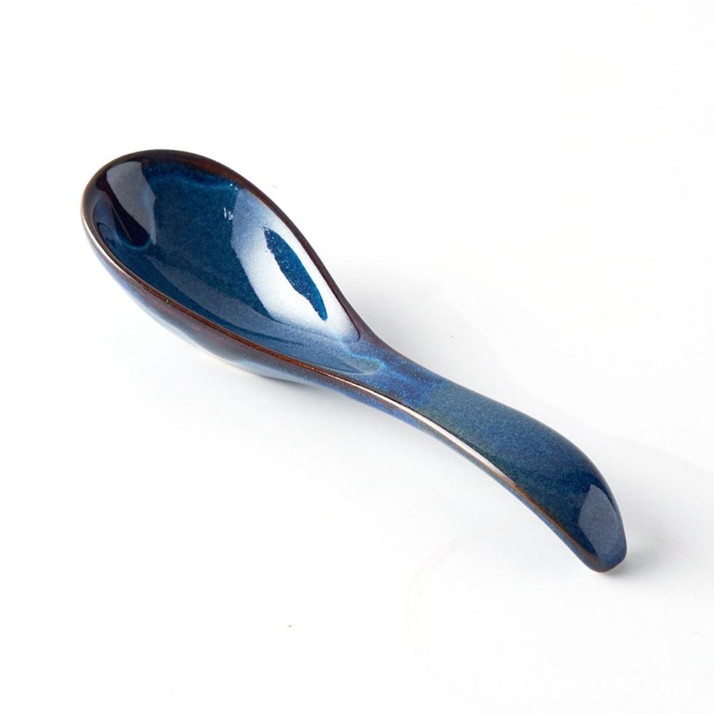 Kids Adults Ceramic Mixing Dinnerware Eating Kitchen Utensil Soup Spoons Cutlery Tableware