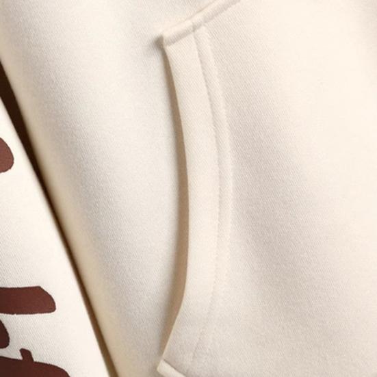 Зимняя мужская толстовка с капюшоном, затягивающимся шнурком, с принтом букв, цветная хип-хоп-стиль, свободный размер, утолщенная, теплая, удерживающая верхняя одежда