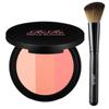 Lire Triple Blusher + Face Brush Set, Light Peach, Real Peach, Pink Peach, 1 Set