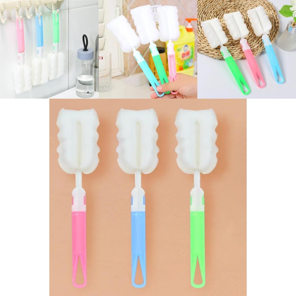 Многоцветная губка-щетка для бутылок для эффективной уборки кухни и ухода за бокалами для вина