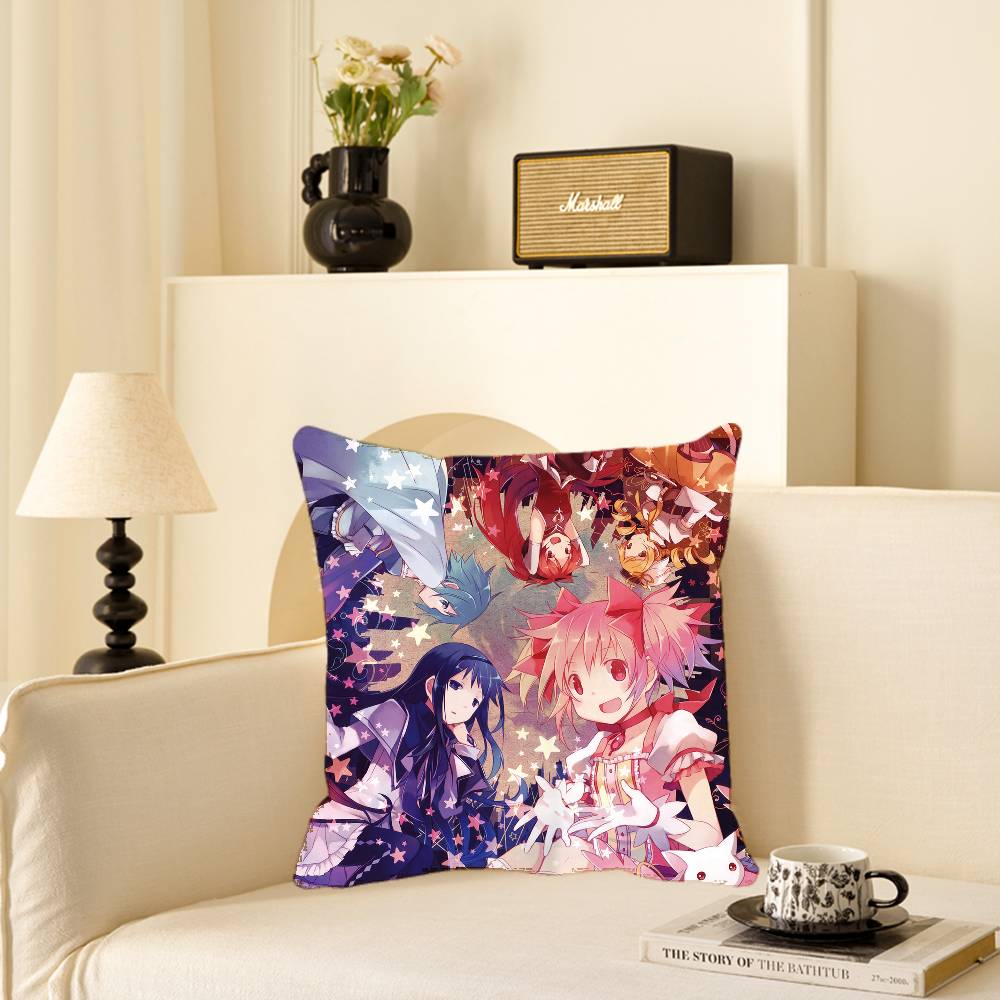 Puella Magi Madoka Magica Аниме Наволочка Квадратная Подушка Спальня Диван Досуг Комфортная Подушка Автомобиль Дом Украшение