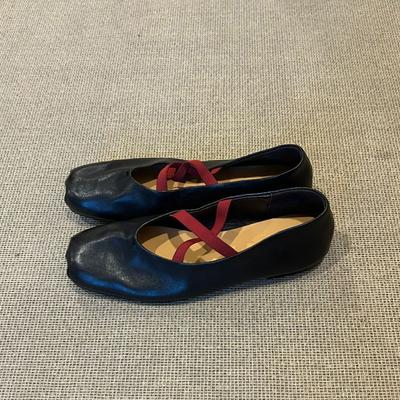 Версия из овчины~ балетки с квадратным носком и перекрестными ремешками, ретро-туфли на плоской подошве, универсальные легкие однобортные туфли Мэри Джейн для женщин