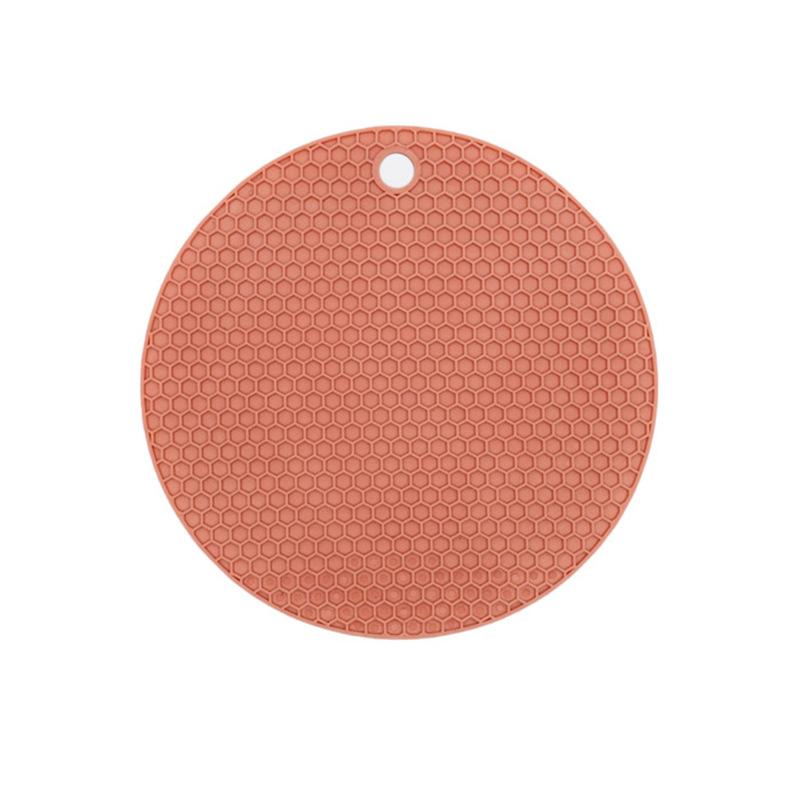 Round Insulation Silicone Mat Non-Slip Heat-Resistant Anti-Scalding Honeycomb Microwave Oven Mat Pot Holder Thicken Coasters