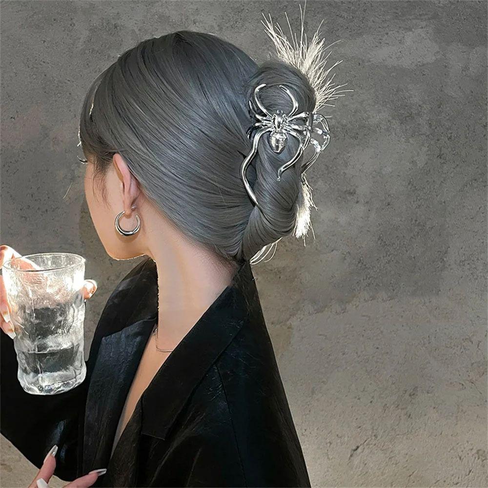 Hollow Large Shark Clip Y2K Metal Hair Claw Simple Spider Hair Claw Ladies