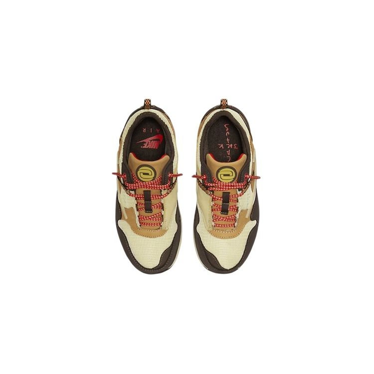 Кроссовки Travis Scott x Nike Air Max 1 PS Baroque Brown для детей Лимонно-желтый Пшеничный Чили-Красный DN4169-200
