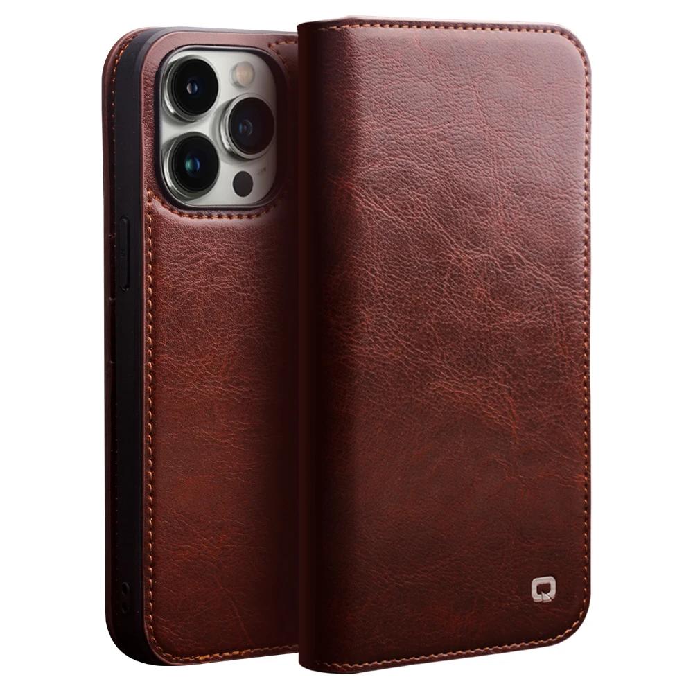 Роскошный Тонкий Чехол для IPhone15 14 13 12 11 Pro Max Mini Натуральная Кожа Модный Чехол для XR XS Max 7 8 14 Plus Слот для Карт