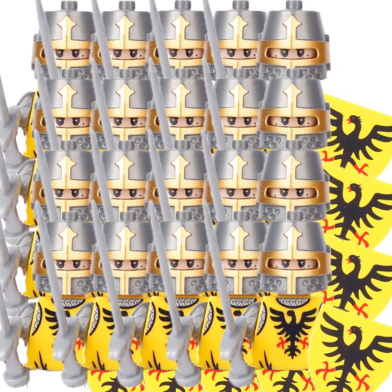 Военные Строительные Блоки Средневековые Фигурки Солдат Подарки Игрушки Оружие Щит Священная Римская Империя Сент-Лазарь Рыцарь Иерусалима Легион MOC