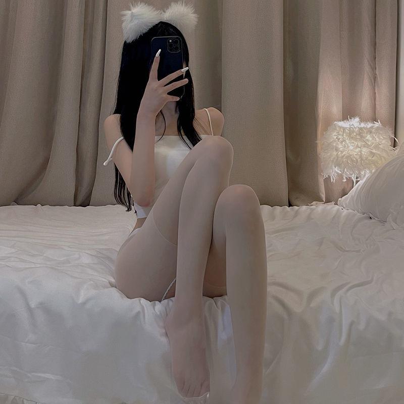 Сексуальное нижнее белье Устойчивые к разрывам Носки-следы Хит% Черный шелк Белые чулки Женские колготки с открытой промежностью Сексуальные носки с подвязками