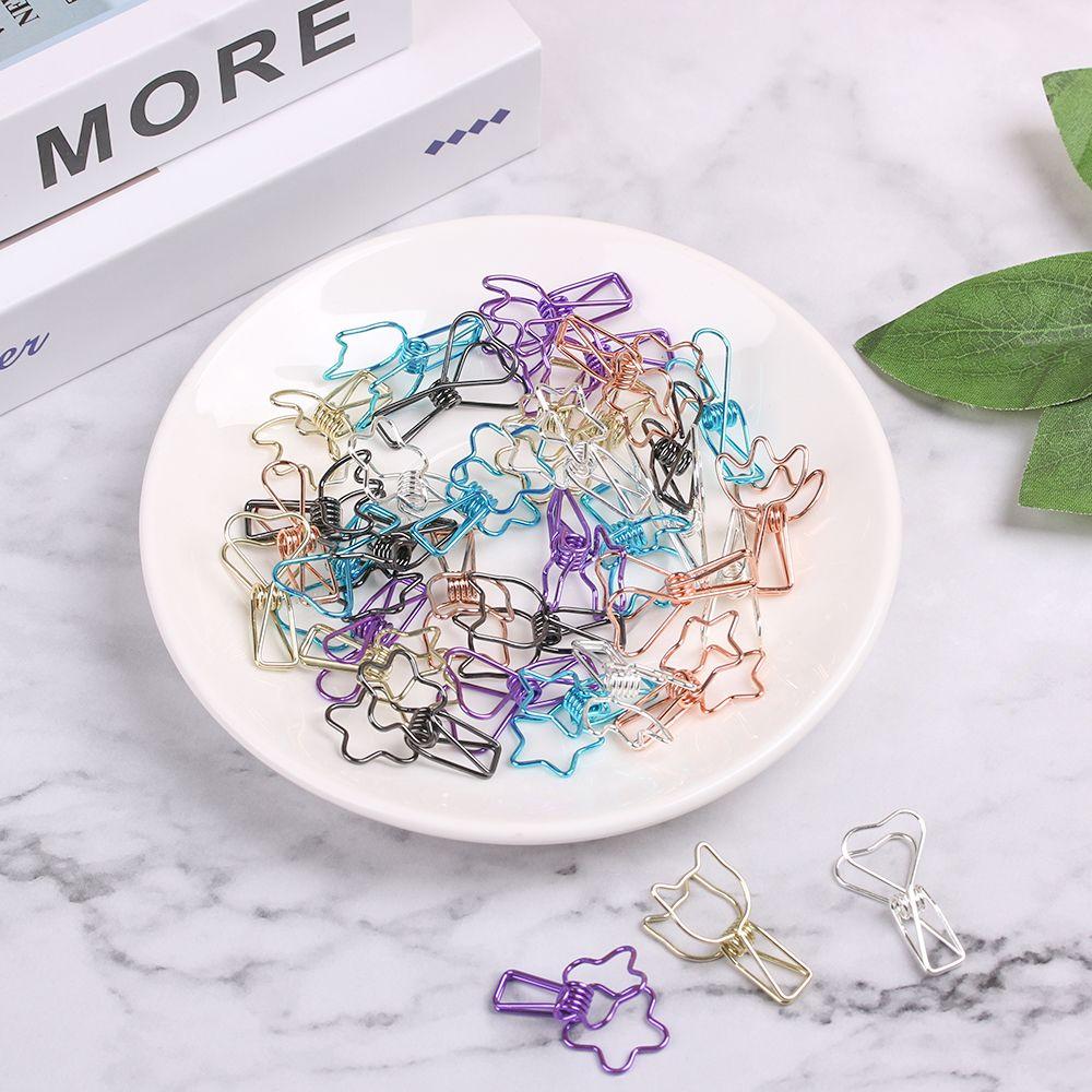 Metal School Stationery Paper Organizer Office Supply Fish Clip Binder Clip Hollowed Out Design