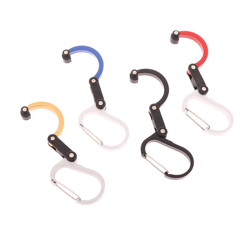 Multifunctional Aluminum Alloy D Type Carabiner 360 Degree Rotary Quick-Hanging Carabiner Buckle Hybrid Gear Clip Outdoor Gadget