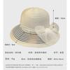 Summer women's sunshade big brim fisherman mesh hat women's bow sunscreen breathable sun hat beach basin hat