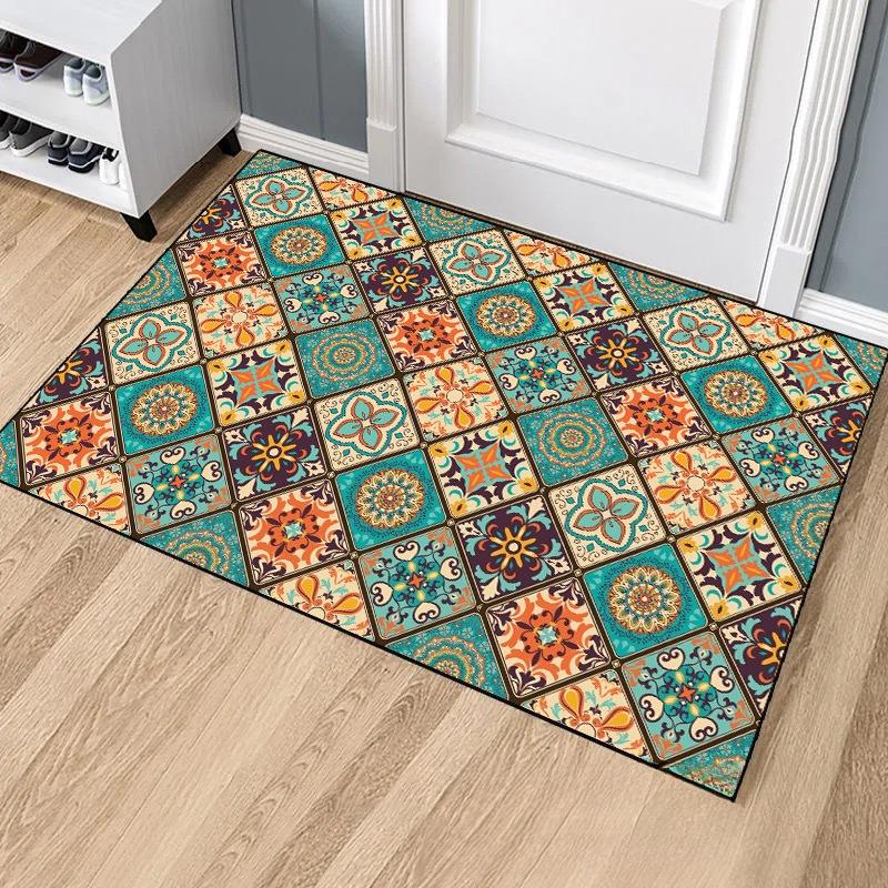 Геометрический абстрактный кухонный коврик, мягкий утолщенный кухонный коврик, водонепроницаемый нескользящий маслостойкий напольный коврик, коврик для бега
