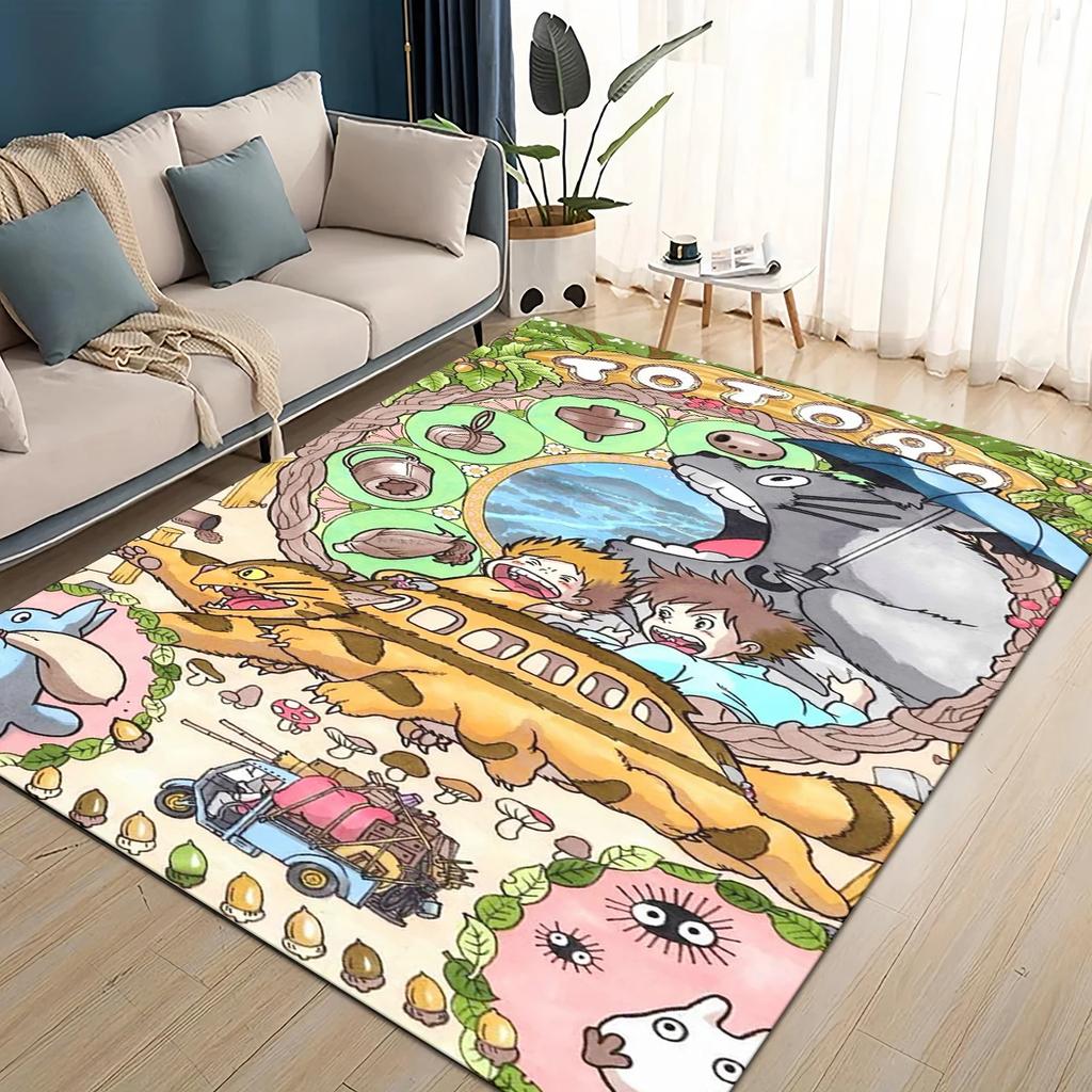3D ковер с рисунком мультфильма Т-Тоторо, ковер для гостиной, детской спальни, декора у дивана, прихожей, нескользящий коврик для игр детей