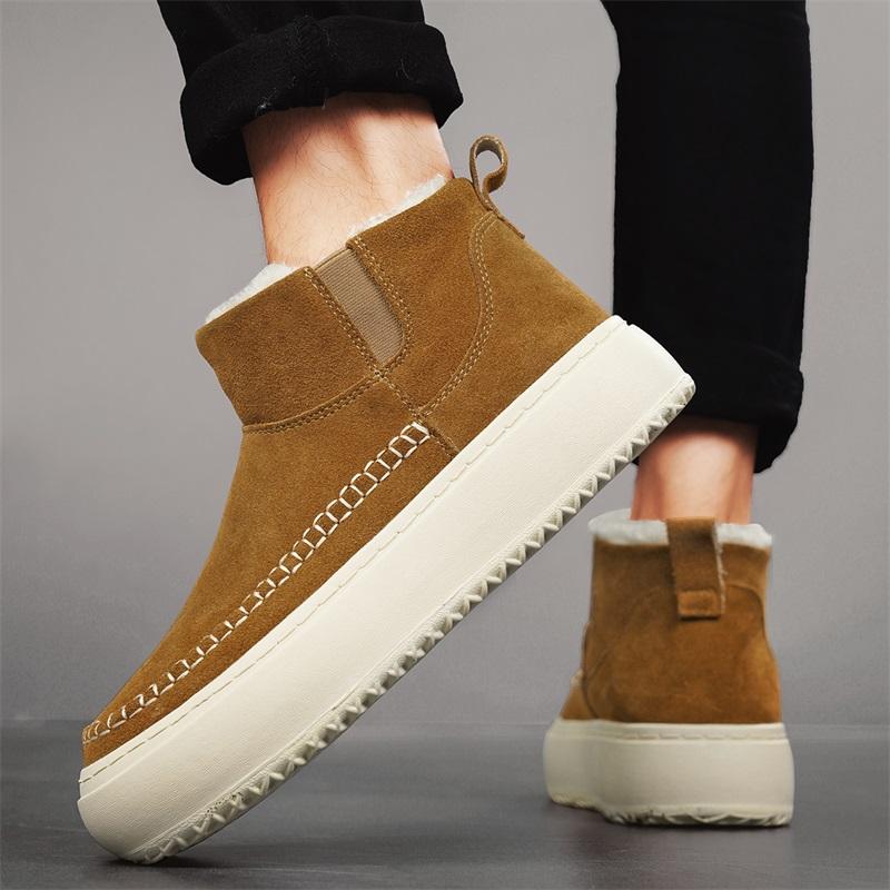 Зимние новые теплые повседневные мужские хлопковые туфли на толстой подошве, легкие и удобные высокие спортивные хлопковые туфли 39-44