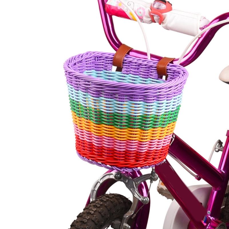 Kids Bikes Basket Plastic Wovens Bikes Basket Childrens Bicycles Handlebars Basket