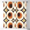 Оранжевые шторы Mid-Century Modern Circle Blackout Curtains 3D Print Window Warms для спальни, гостиной, декора, оконных украшений
