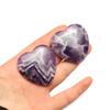 1Pc Heart-Shaped Decoration Natural Stone Amethyst Tiger Eye Rose Quartz Beads Faceted Ornament Home Decor Small Ornament Jewelry Accessories