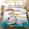 Bedding Set 3D Printed Sailor-Moon Duvet Cover Pillowcase Anime Bed Linen for Girls Bedroom Decor Twin/Full/Queen/King Size