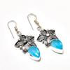 Серьги ручной работы с синим халцедоном, посеребренные 925 пробы, 1,89 дюйма