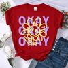 Okay Happy Expression Design Летняя футболка с 3D-принтом Женская спортивная дышащая повседневная уличная одежда с коротким рукавом и круглым вырезом Летние футболки в стиле хип-хоп