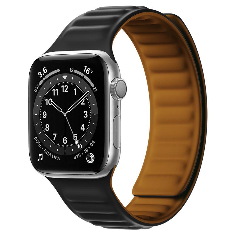Силиконовый ремешок-звено для Apple watch band 44мм 40мм 45мм 41мм 46мм 49мм Магнитный браслет Loop iwatch series SE 7 8 9 ultra 2 10