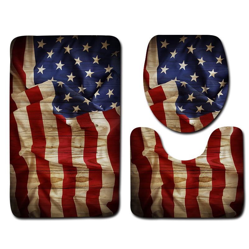 World Scenery Toilet Three-Piece Floor Mat Bathroom 3-Piece Mat Carpet Door Mat Is Now