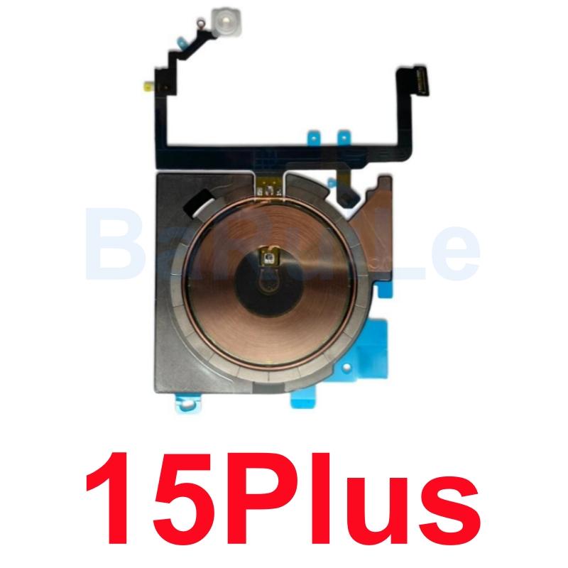 1pcs Wireless Charging Coil For iPhone 16 15 Pro Max Magnet Power Volume Button LED Flash Light Flex Charge Panel Repair Parts