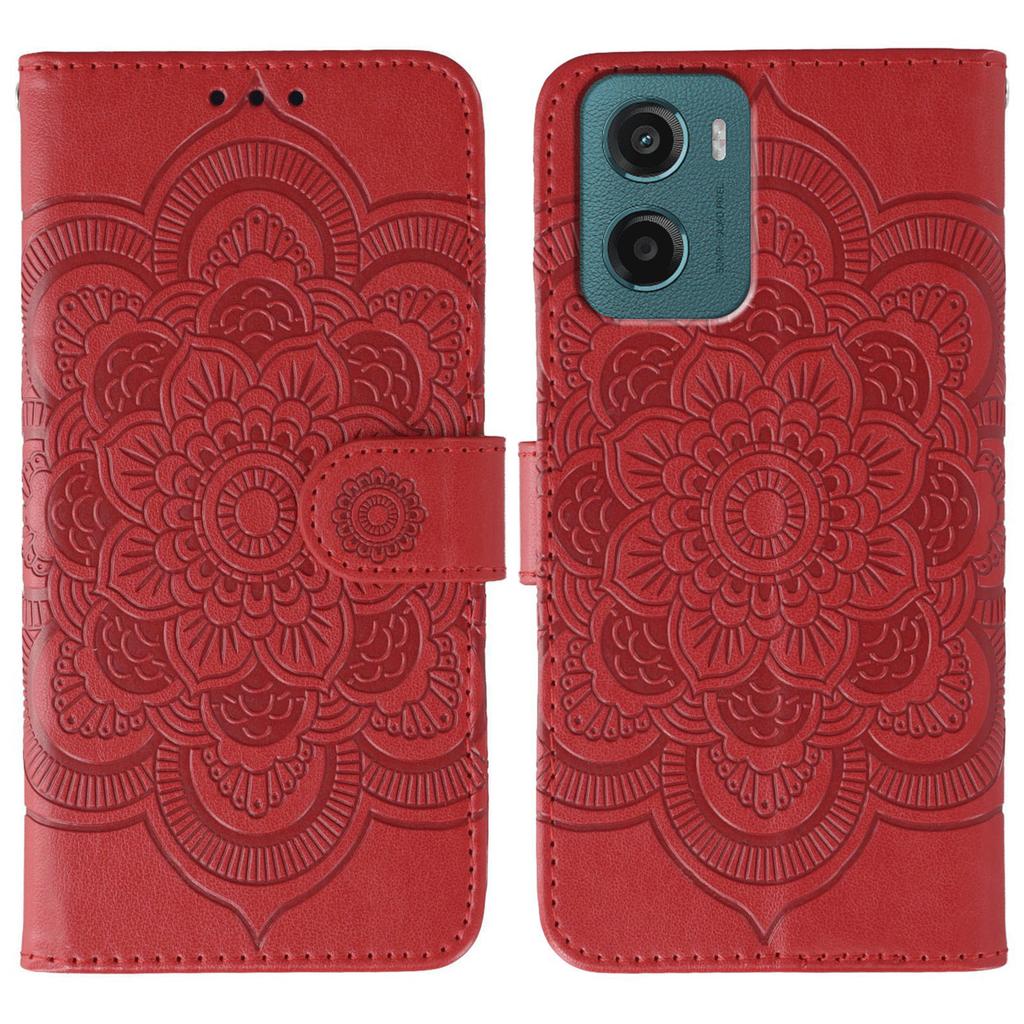 For Motorola Moto G05 4G Case PU Leather Mandala Imprinted Design Wallet Phone Cover