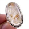 Natural Golden Rutile Gemstone 925 Solid Sterling Silver Jewelry Ring S.8 P2w97