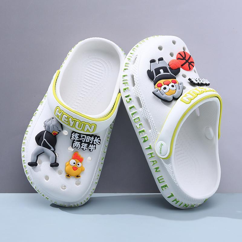 Удобные Дышащие Летние Мультяшные Клоги для Девочек и Мальчиков для Игр в Помещении и на Открытом Воздухе