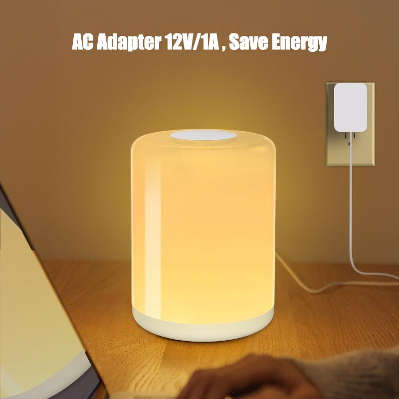 Перезаряжаемый интеллектуальный сенсорный ночник с индукционным диммером, интеллектуальная переносная лампа у кровати с возможностью регулировки яркости RGB, изменение цвета
